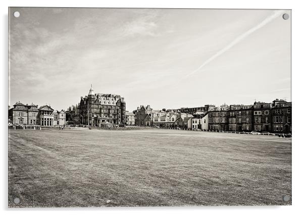 old Old Course Acrylic by Fraser Hetherington