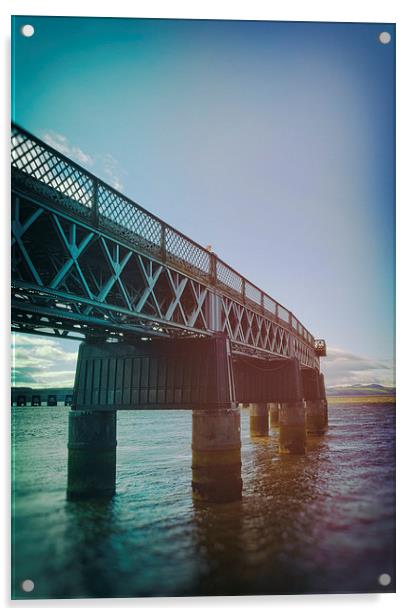Rail Bridge Blues Acrylic by Fraser Hetherington