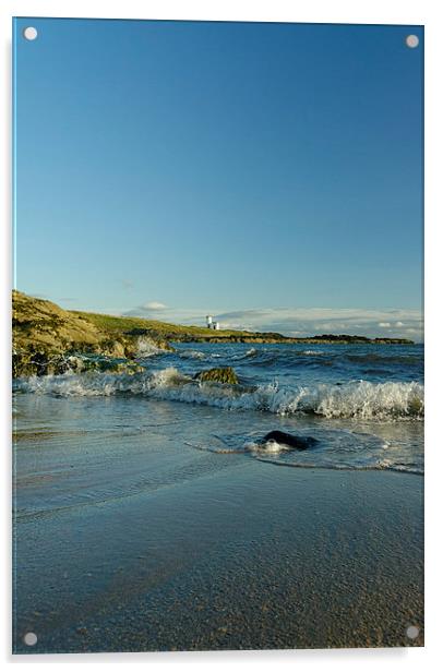  Waves at Elie Acrylic by Fraser Hetherington