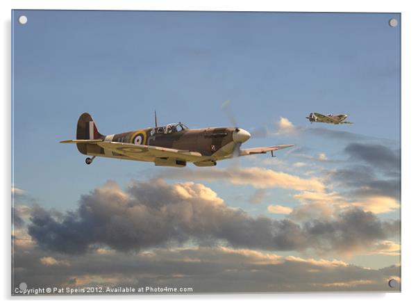 Spitfires- Day is Done Acrylic by Pat Speirs