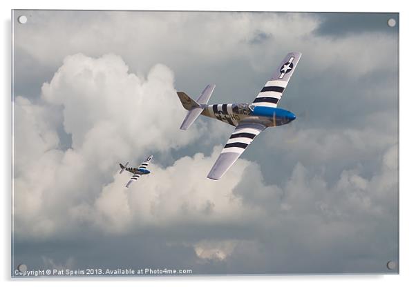 D-Day Mustangs Acrylic by Pat Speirs