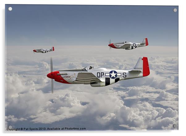 P51 Mustang - 334th Fighting Eagles Acrylic by Pat Speirs