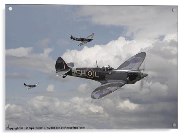 Spitfire - On Patrol Acrylic by Pat Speirs