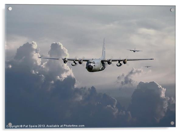 C130 Hercules - In Trail Acrylic by Pat Speirs