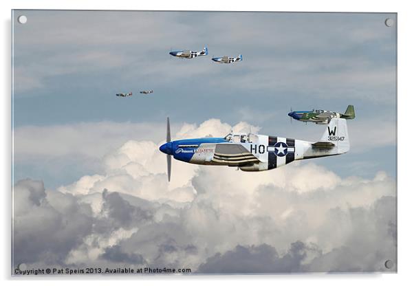P51 Mustang - 352nd Blue Noses Acrylic by Pat Speirs