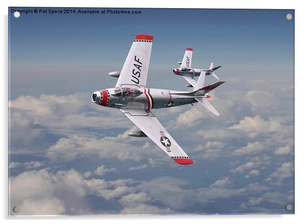 F86 Sabre - Fighter School pair Acrylic by Pat Speirs