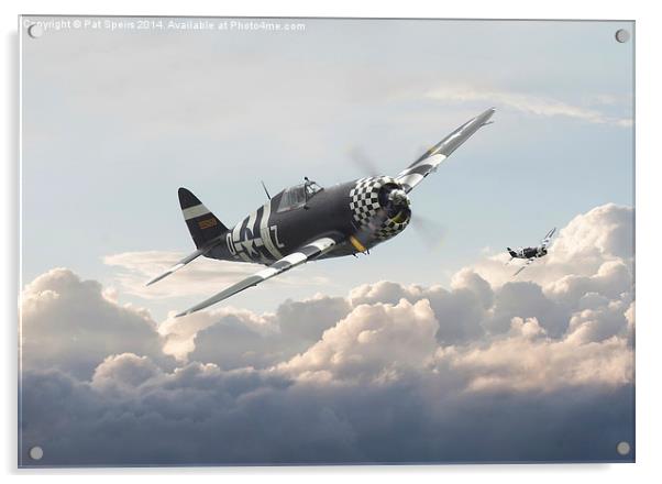 P47G - Thunderbolt  Combat Pair Acrylic by Pat Speirs