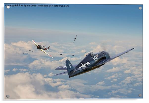 Hellcat F6F - Duel in the Sun  Acrylic by Pat Speirs