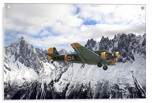 Ju 52 - Alpine Passage Acrylic by Pat Speirs