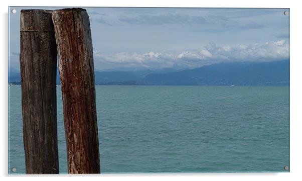 View across Lake Garda Italy Acrylic by Lynn hanlon