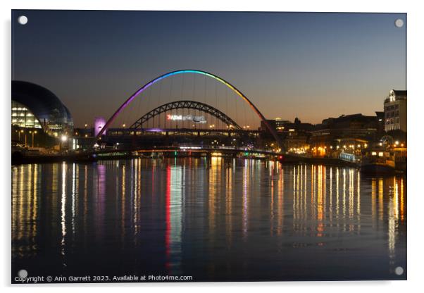 Gateshead Millennium Bridge, Newcastle Quayside Acrylic by Ann Garrett