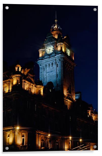 Balmoral Hotel Clock Tower, Edinburgh Acrylic by Ann Garrett