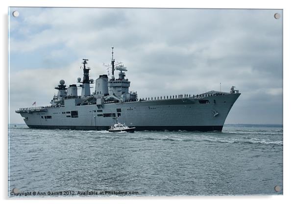 HMS Illustrious - 3 Acrylic by Ann Garrett