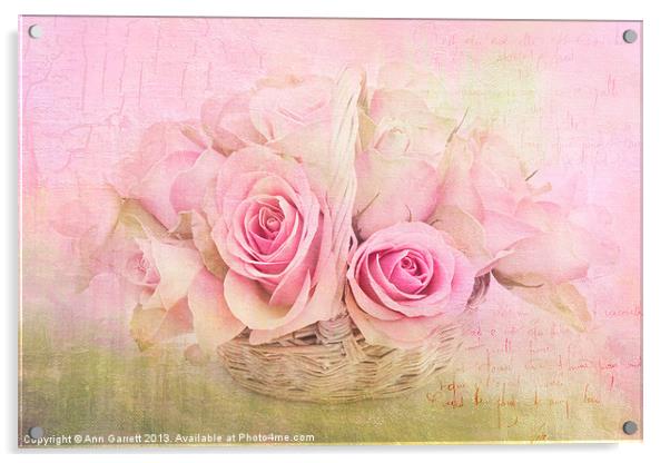 Rose Basket Acrylic by Ann Garrett