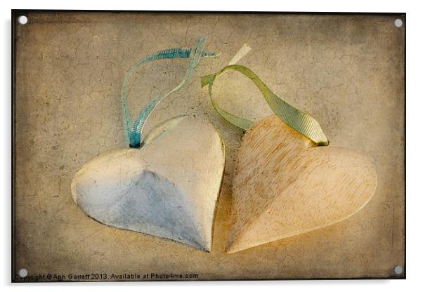 Textured Hearts Acrylic by Ann Garrett
