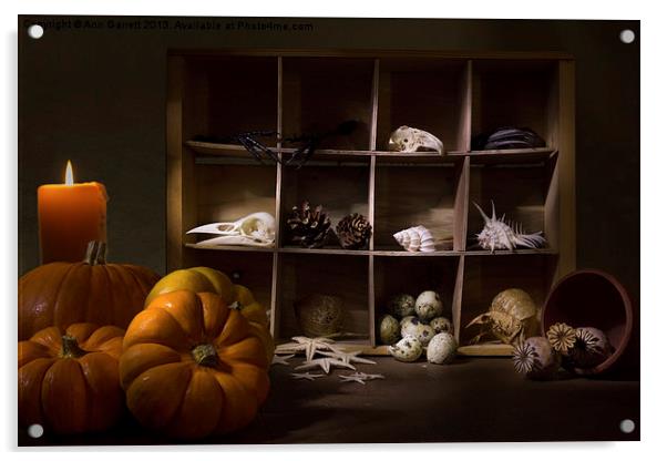 Halloween Collection With Candle Acrylic by Ann Garrett