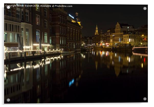 Amsterdam at Night 2 Acrylic by Ann Garrett