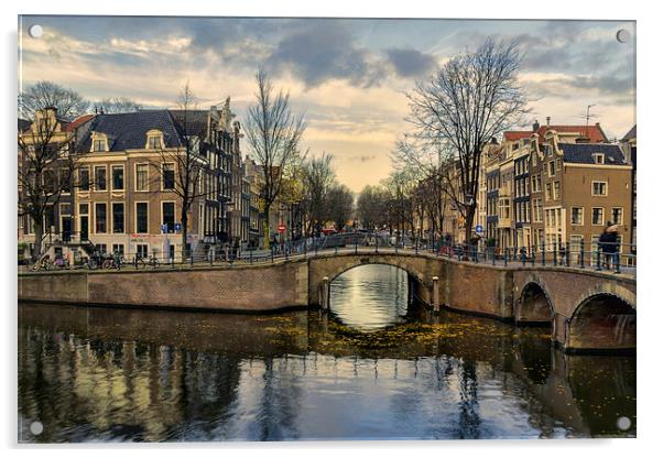 Amsterdam Bridges Acrylic by Ann Garrett