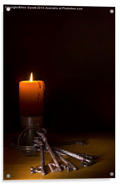 Candle and Old Keys Acrylic by Ann Garrett