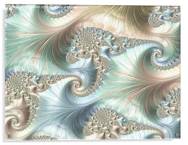 Mother of Pearl 2 - A Fractal Abstract Acrylic by Ann Garrett