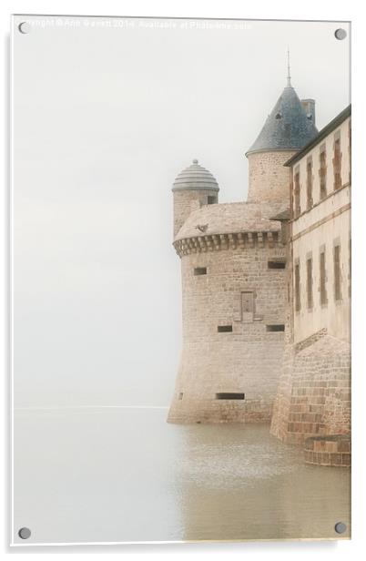 Misty Evening at Mont Saint Michel Acrylic by Ann Garrett