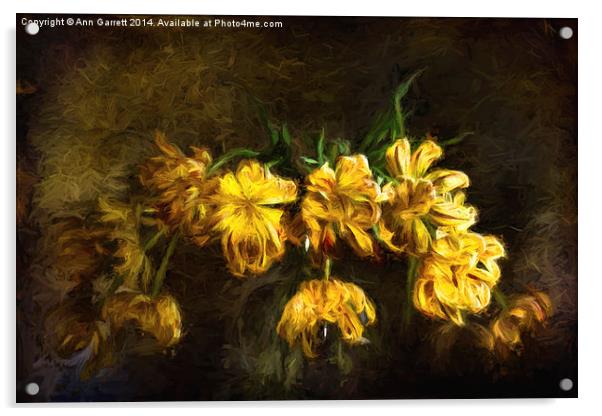 Vase of Yellow Tulips Acrylic by Ann Garrett