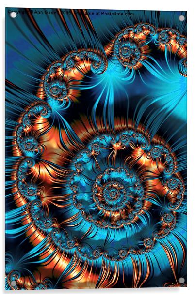 Fractal Flower 2 Acrylic by Ann Garrett