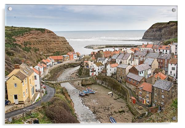 Staithes From Above Acrylic by Ann Garrett