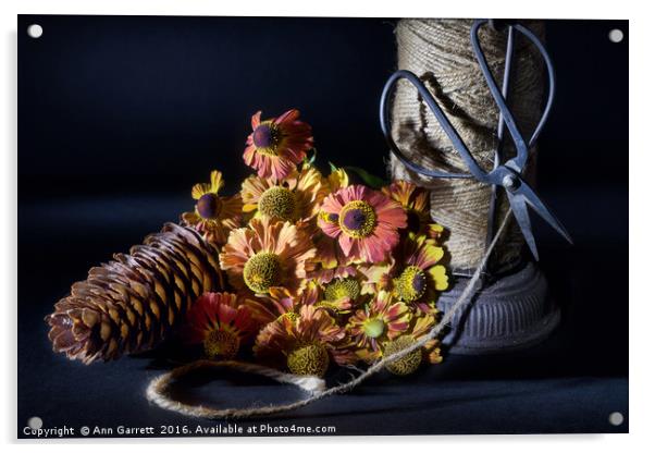 Autumn Heleniums Acrylic by Ann Garrett