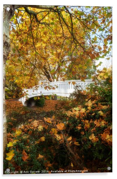 Coronation Bridge Victoria Park Stafford  Acrylic by Ann Garrett