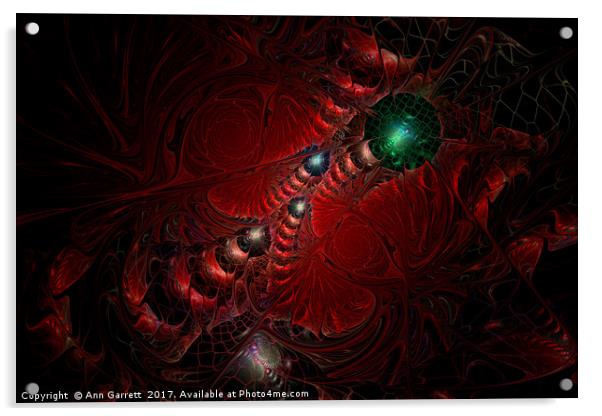 Crimson Fractal Acrylic by Ann Garrett
