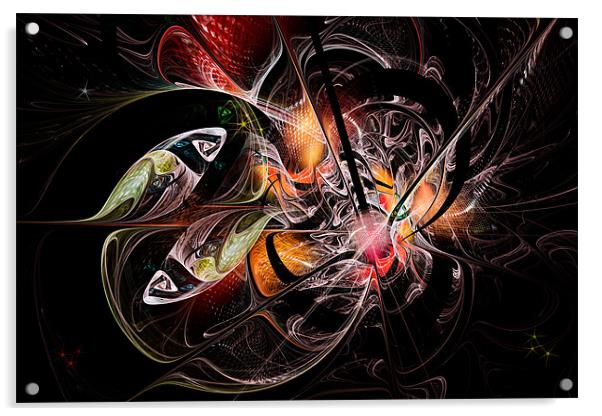 Fractal Zodiac - Pisces Acrylic by Ann Garrett