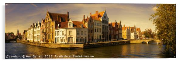 Bruges Panorama Acrylic by Ann Garrett