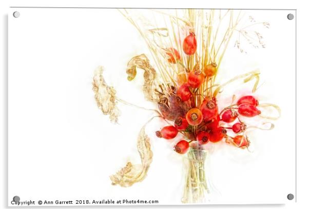 Berries and Grasses Acrylic by Ann Garrett