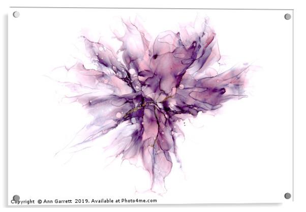 Lilac Ink Abstract 2 Acrylic by Ann Garrett