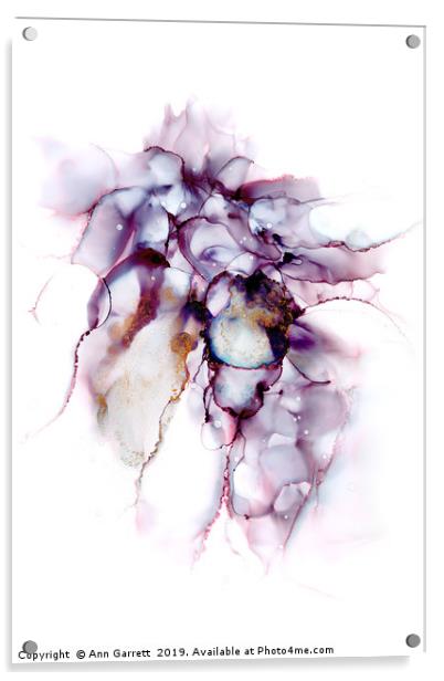 Lilac Ink Abstract 3 Acrylic by Ann Garrett