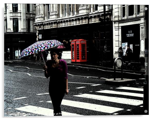 RAINY DAY IN LONDON Acrylic by David Atkinson