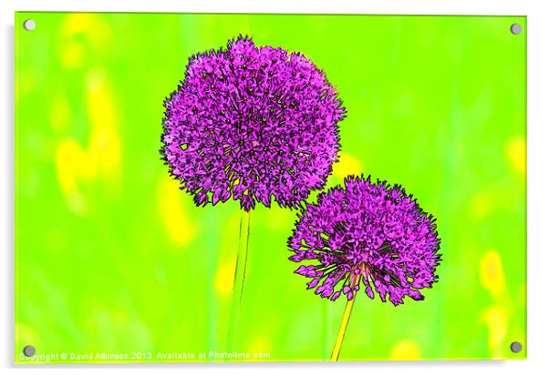 PURPLE FLOWERS Acrylic by David Atkinson