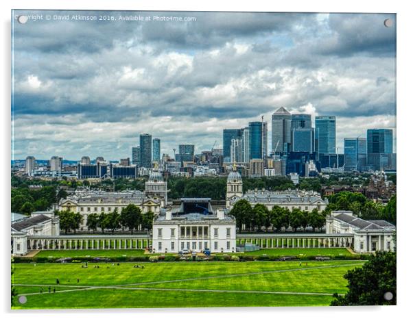 London from Greenwich  Acrylic by David Atkinson