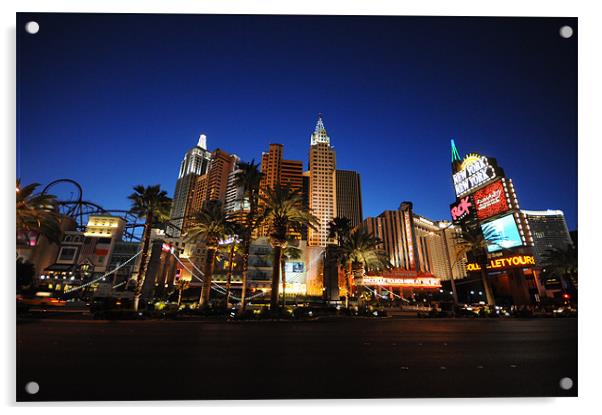 New York New York Las Vegas Acrylic by Simon Wilson