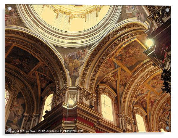 Mdina Cathedral, Malta. Acrylic by Stan Owen