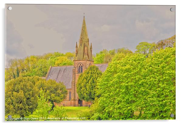Church At Mostyn Acrylic by Stan Owen