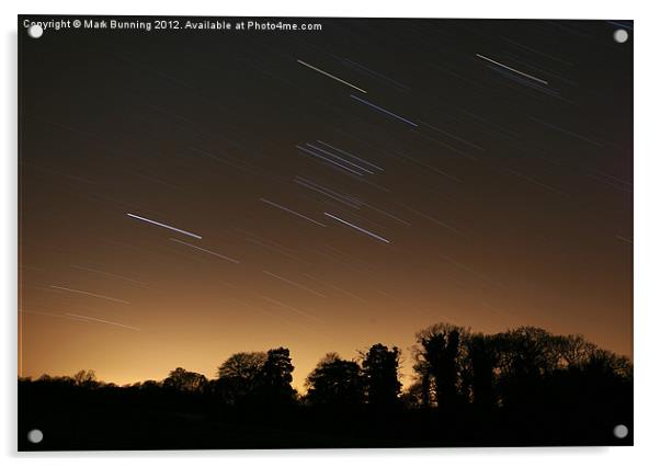 Star trails at night Acrylic by Mark Bunning
