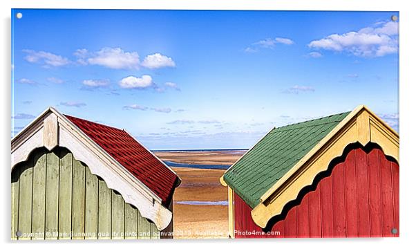 A Beach huts view Acrylic by Mark Bunning