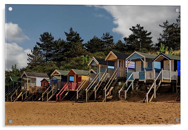 Beach Huts at Wells Acrylic by Mark Bunning