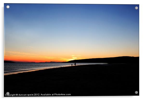 Beach sunset Acrylic by duncan speirs