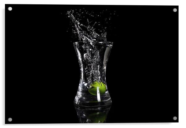 Lime splash Acrylic by Sam Burton