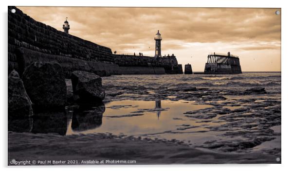 Low Tide, Whitby  Acrylic by Paul M Baxter