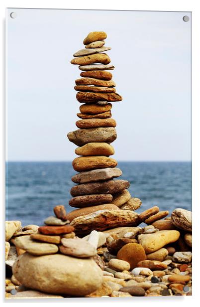  Stacking Stones Acrylic by Paul M Baxter