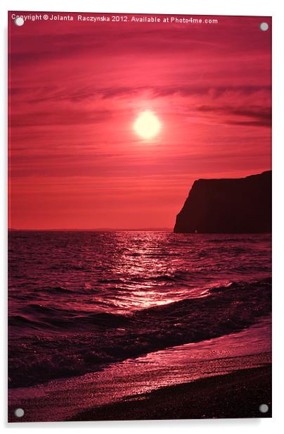 red sunset Acrylic by Jolanta  Raczynska